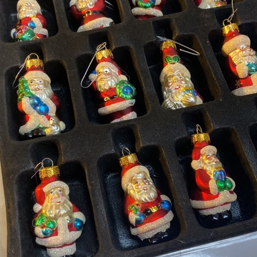 Designers Studio Handcrafted Glass Santa Claus Ornaments